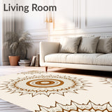 Sunburst Radial Floral Distressed Jewel(Brown)