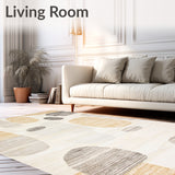 Boho Inspired Area Beige Floor(Beige)