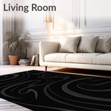 Luxurious Swirl Abstract Modern Contemporary Elegant (Black)