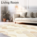 Contemporary Scallop Patterned Featuring Layered Arch Designs(Beige)