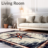 Harbor Master Nautical Star Indoor Transitional Area Rug for Deck(Brown)