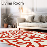 Abstract Fall Inspired Interlocking Floral And Vine Design(Red)