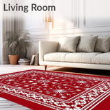 Festive Snowflake Winter Wonderland Decorative Floor Covering(Red)