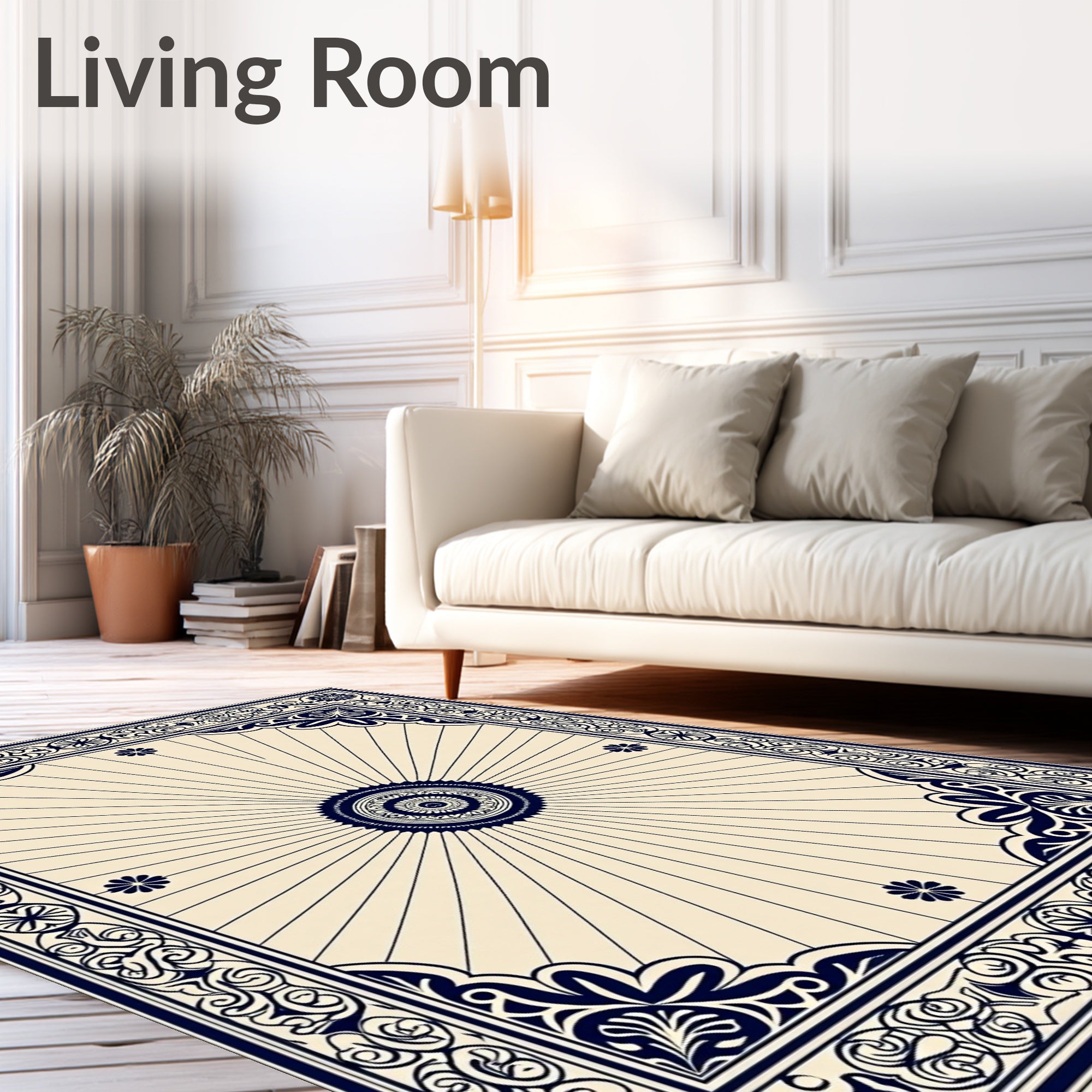 Traditional Rosette Medallion Dining (Beige) - ODIKA