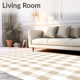 Gingham Check Vintage Welcome Rustic Charm(Beige)