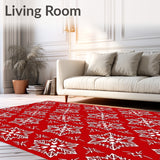 Festive Snowflake Wonderland Elegant Contemporary Decorative Flooring(Red)
