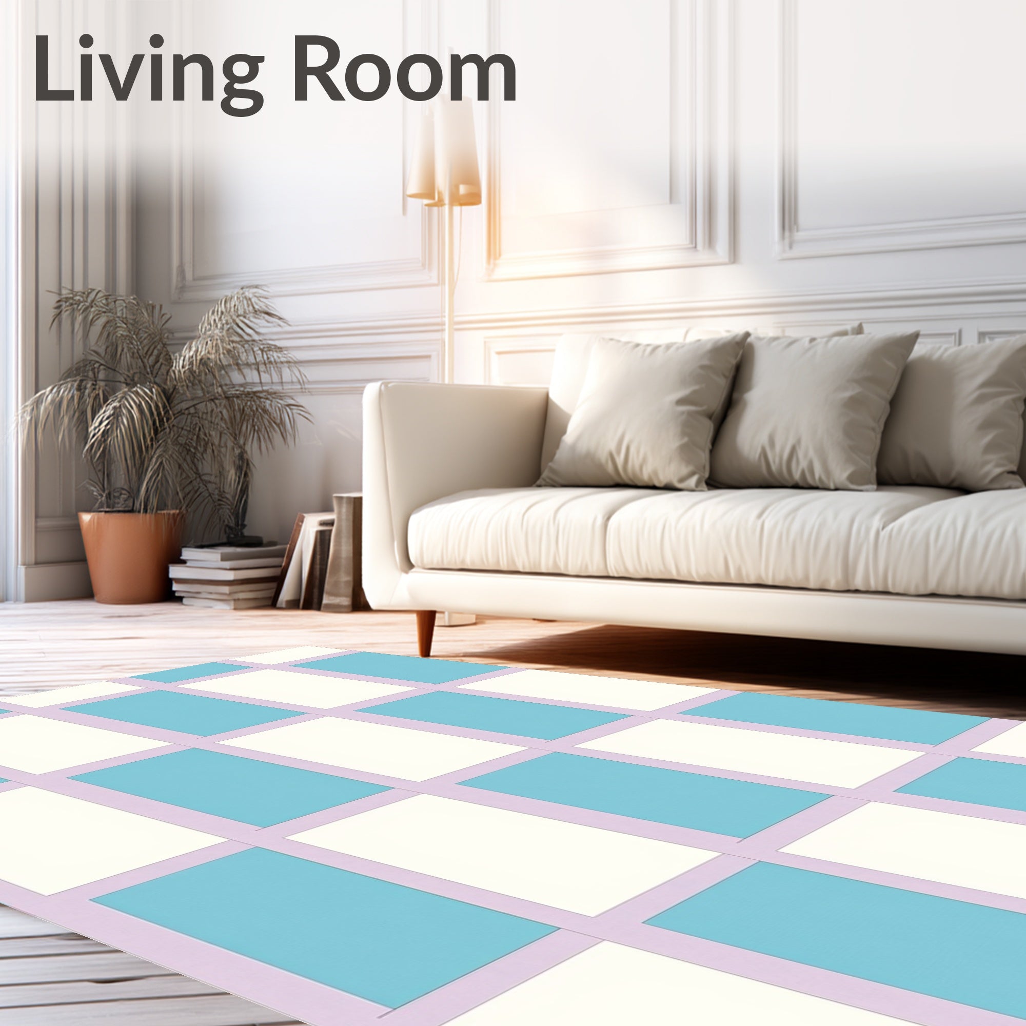 Retro Checkered Motif with Subtle Mood Infused Accents (Purple) - ODIKA