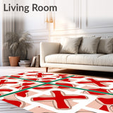 Vibrant Bold Grid with Symmetrical Interlocking and Blocks(Red)