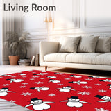 Festive Snowman Holiday with Falling Snowflakes Design(Red)