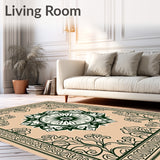 Boho Medallion With Flowing Vine(Beige)