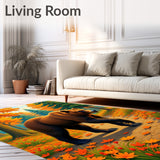 Mountain Wildlife Decorative Walking Bruin Tapestry(Brown)