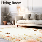 Beige Floral Bloom Elegant Motif Floor(Beige)