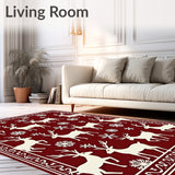 Festive Reindeer with Snowflake Motifs Holiday Design(Red)