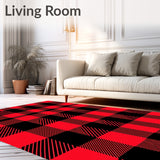 Holiday Checkered Entry with Festive Cabin Squares(Red)