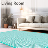 Minimalist Contemporary Striped Zigzag Herringbone (Turquoise) - ODIKA