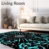 Celestial Dreamscape Swirl with Constellation Motifs and Whimsical Stars (Black)