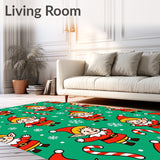 Whimsical Holiday Elf and Cane Semi Circle Design(Green)
