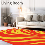 Abstract Swirl Contemporary Art Inspired Accent(Red)