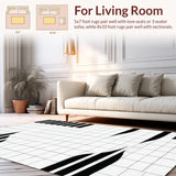 Contemporary Black And White Geometric Striped Design(Gray)