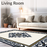 Elegant Distressed Damask Arabesque Swirl Inspired(Black)