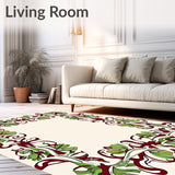 Winter Wreath Swirl Decorative Floor Covering(Burgundy)