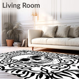 Haunted Skull Area with Intricate Gothic Motifs(Black)