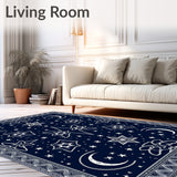 Mystic Astral With Cosmic Symbols Night Sky Tapestry(Blue)