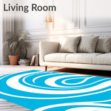 Swirling Waves Featuring Fluid Interlocking Motifs (Blue)