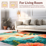 Tropical Hibiscus Surfboard Artwork with Retro Design(Red)