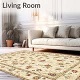 Beige Floral Runner for Kitchen and Hallway(Beige)