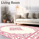 Traditional Damask Scroll Embellishment With Heritage Appeal (Pink)