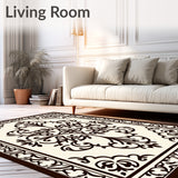 Elegant Damask Blending Curved Flourishes and Symmetrical Accents(Brown)