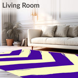 Chevron with Layered Stripes and Abstract Brush Strokes (Purple)