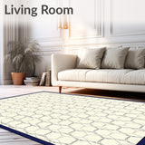 Hexagonal Mosaic Grid with Ornamental Boundary Detail(Ivory)