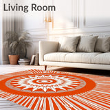 Starburst Radial Design Decorative Textile(Orange)