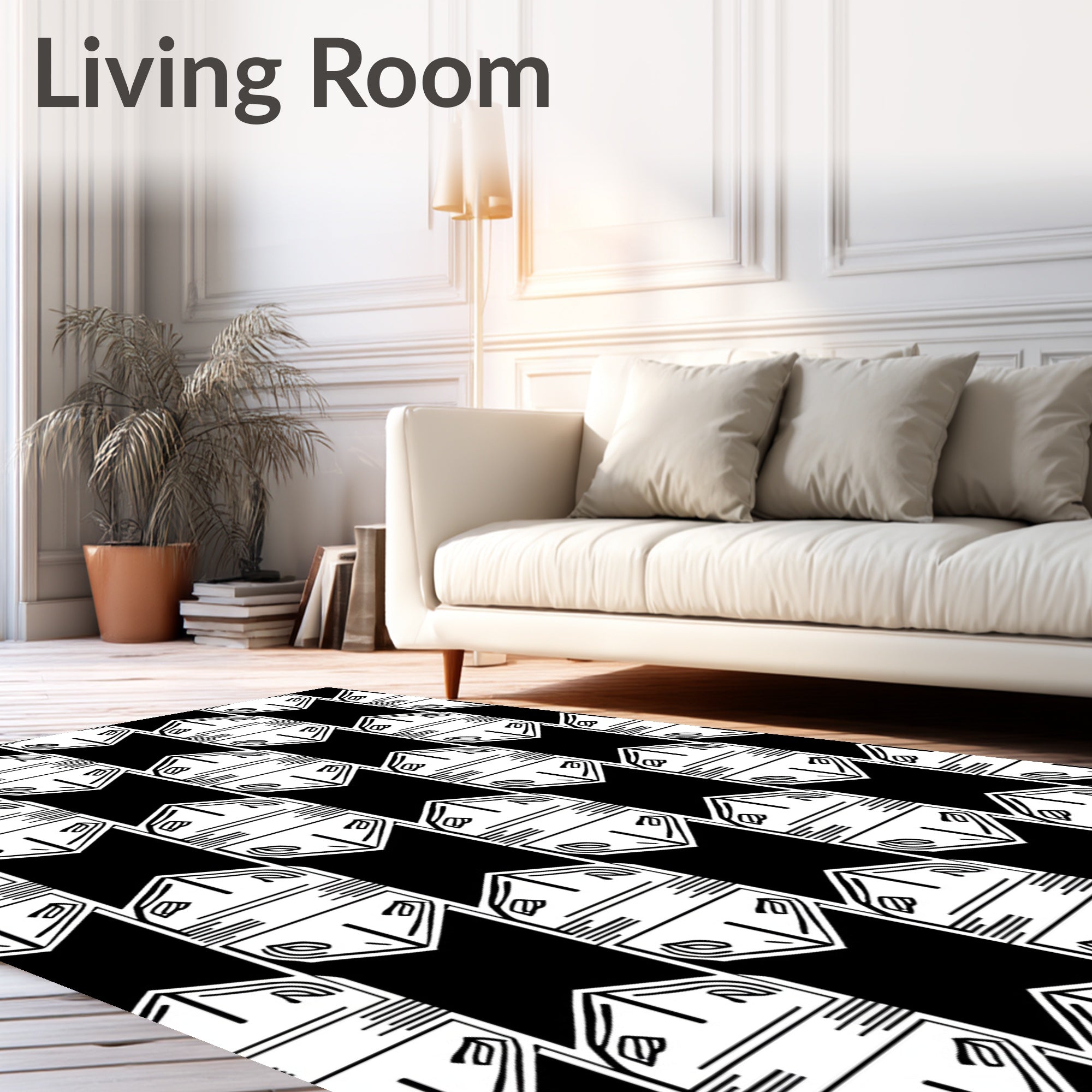 Modern Checkerboard with Art Touches (Black) - ODIKA