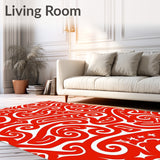 Holiday Scene Decorative with Swirling Snow Storm Design(Red)