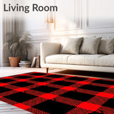 Rustic Cabin Lumberjack Interlocking Gingham Grid Motif(Red)