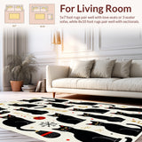 Ultra Soft Area Rug, Non Slip, Stain Resistant, Washable Area Rugs for Living Room, Bedroom, Cat Bathroom Rug Mat(Black)