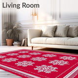 Holiday Snowflake with Festive Winter Motifs(Red)