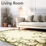 Enchanted Garden with Beige Backdrop and Green Vine Swirls(Beige)
