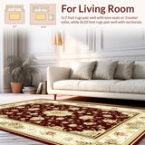 Elegant Traditional Floral Medallion(Red)