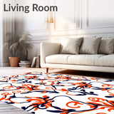 Abstract Floral Swirls With Interlocking Leaf Designs (White)