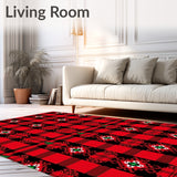 Nordic Plaid Interlock with Festive Pinecone Detailing(Red)