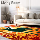 Enchanted Woodland Stag Among Maple Foliage(Green)