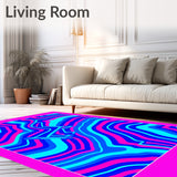 Electric Ribbon Swirl Motif With Multicolor Gradient (Pink)