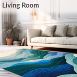 Abstract Ombre Wave Multicolour Gradient(Blue)