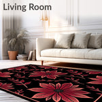 Traditional Botanical Print Featuring Stylized Bloom Clusters (Black) - ODIKA