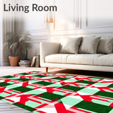 Festive Plaid Design Featuring Crisp Interlocking Squares and Bold Stripes(Red)