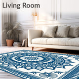 Exquisite Medallion Swirl Ornamental Radiant Decorative Accent (Blue)